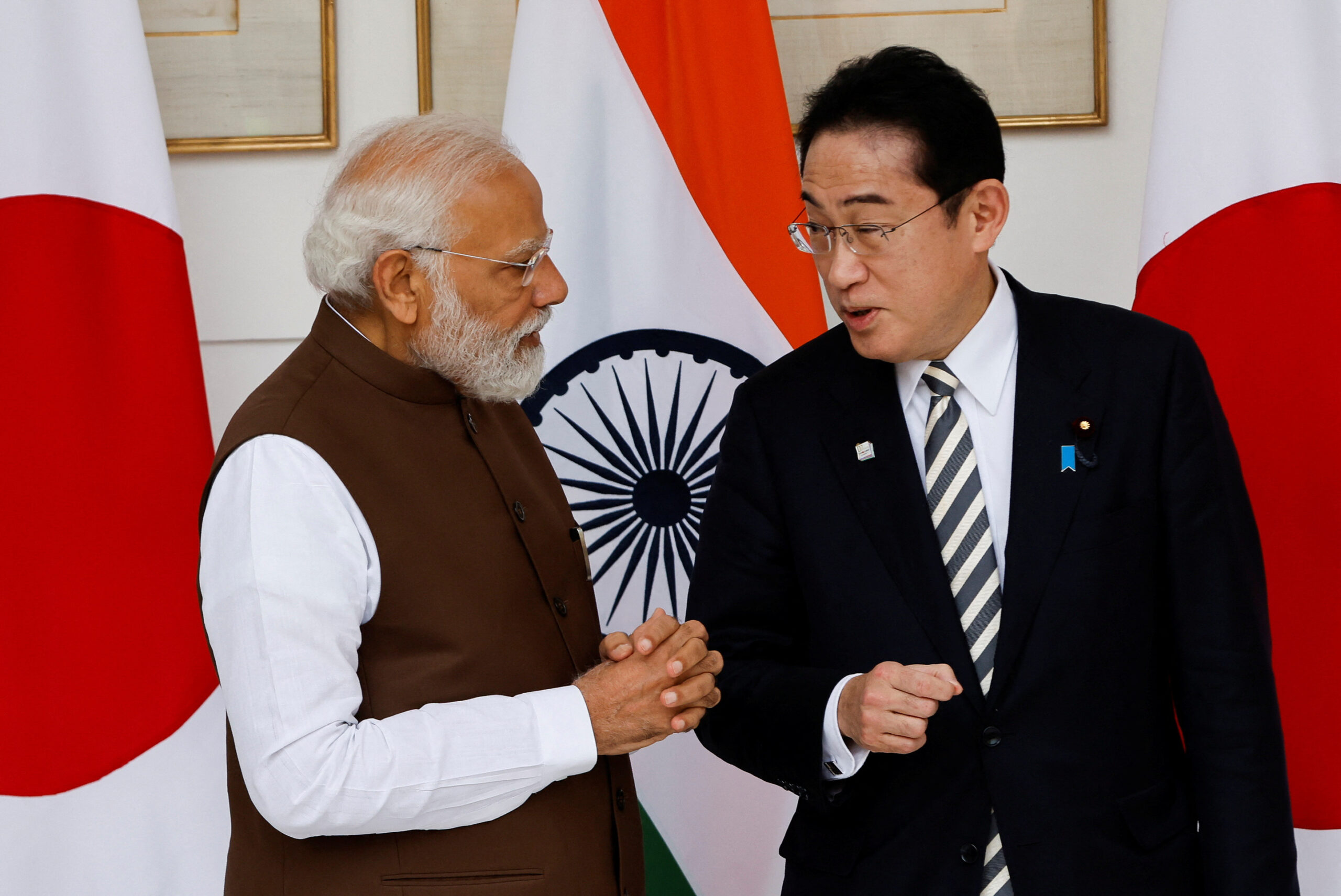 Fumio Kishida and Narendra Modi